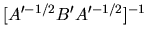 $[A'^{-1/2}B'A'^{-1/2}]^{-1}$