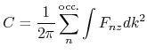 $\displaystyle {\displaystyle C = \frac{1}{2\pi}\sum_{n}^{\rm occ.}\int F_{nz}dk^2}$